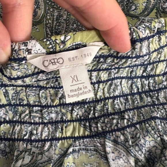 Cato Green Paisley Off the Shoulder Blouse - Picture 8 of 12